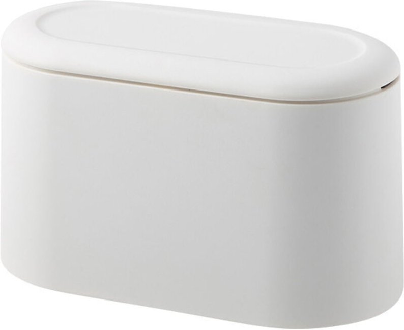 Mini-Mülleimer mit weißem Deckel 22 11 13 cm 1 kleiner Schreibtisch-Mülleimer kleiner Tisch-Mülleimer