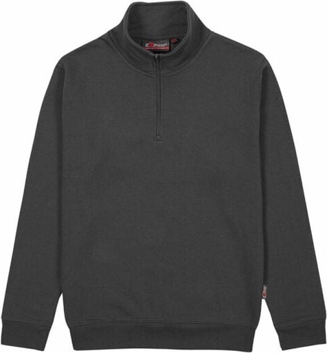 Thumbnail - Arbeits-Sweatshirt mit halbem Reißverschluss TAUTRA – Meteoritgrau, Packung zu 25 – Größe L