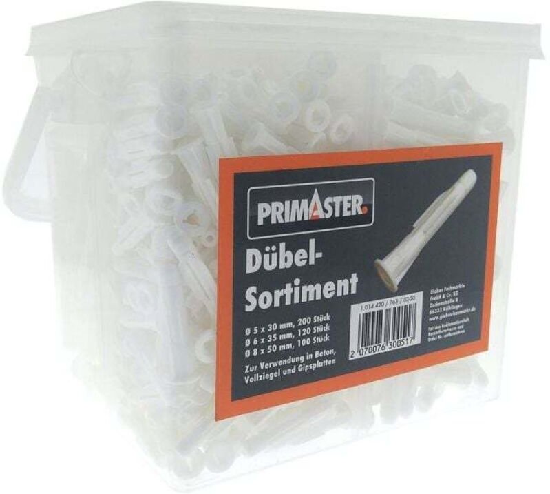 TrendLine Dübel-Sortiment 420-teilig, 5x30 mm, 6x35 mm, 8x50 mm