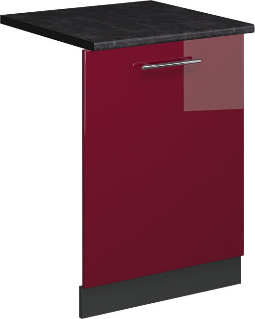 Vicco - Geschirrspülblende Fame-Line, Bordeaux Hochglanz, 60 cm , ap Anthrazit
