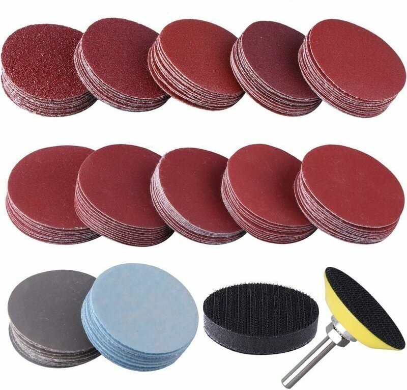 120 Stück 50 mm Schleifscheiben mit Körnung 60, 80, 120, 180, 240, 400, 600, 800, 1000, 1200, 2000, 3000 zum Schleifen, ...