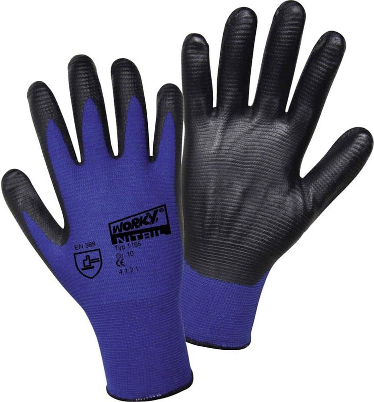 Thumbnail - Leipold Doehle Nylon Super Grip Nitrile 1165-9 Nylon Arbeitshandschuh Größe (Handschuhe): 9, l en 38
