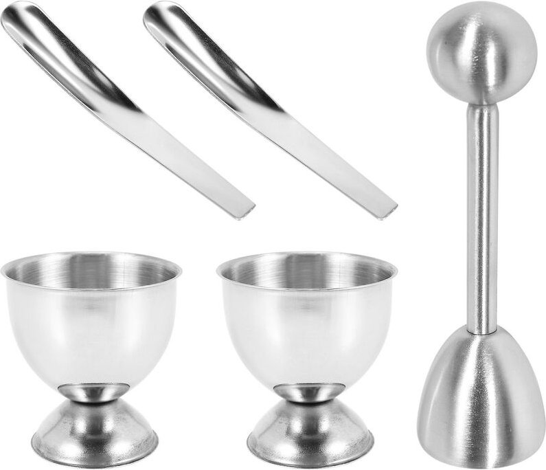 Edelstahl-Topper für gekochte Eier, Eierschalenöffner, Eierlöffelhalter, Küchenhelfer
