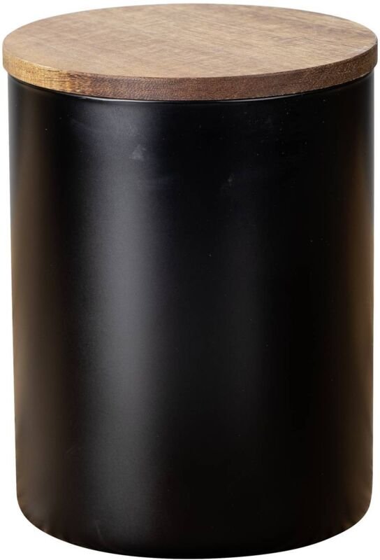Aufbewahrungsdose Mio mit Deckel 1L ø 11 x 14,5 cm - Dose: Schwarz, Deckel: Braun - Wenko