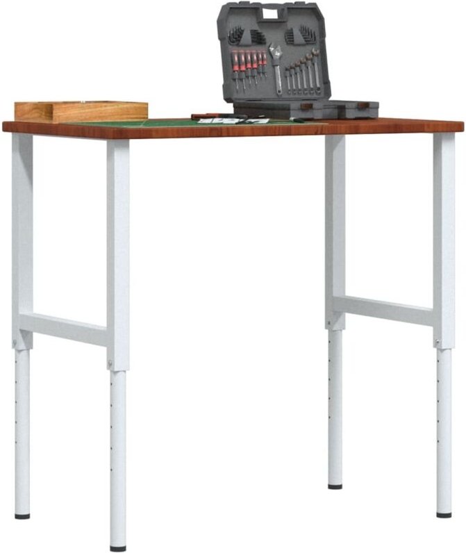 Werkbank Dunkelbraun 100x60x(71,5-98) cm Massivholz Eiche vidaXL