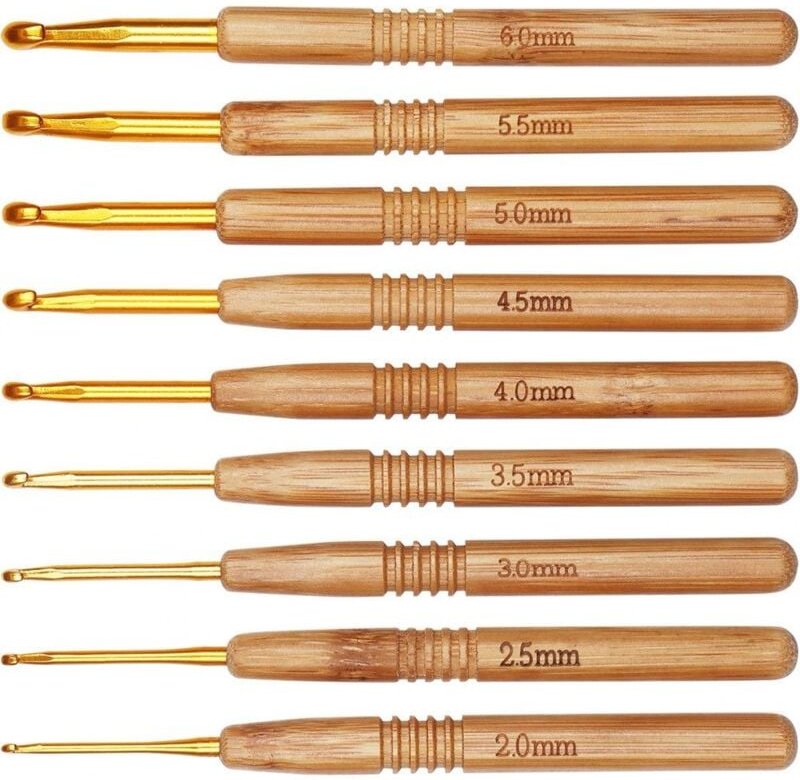 9 Stück Häkelnadel Set, Häkelnadeln 2,0-6,0 mm Leichte Häkelnadeln