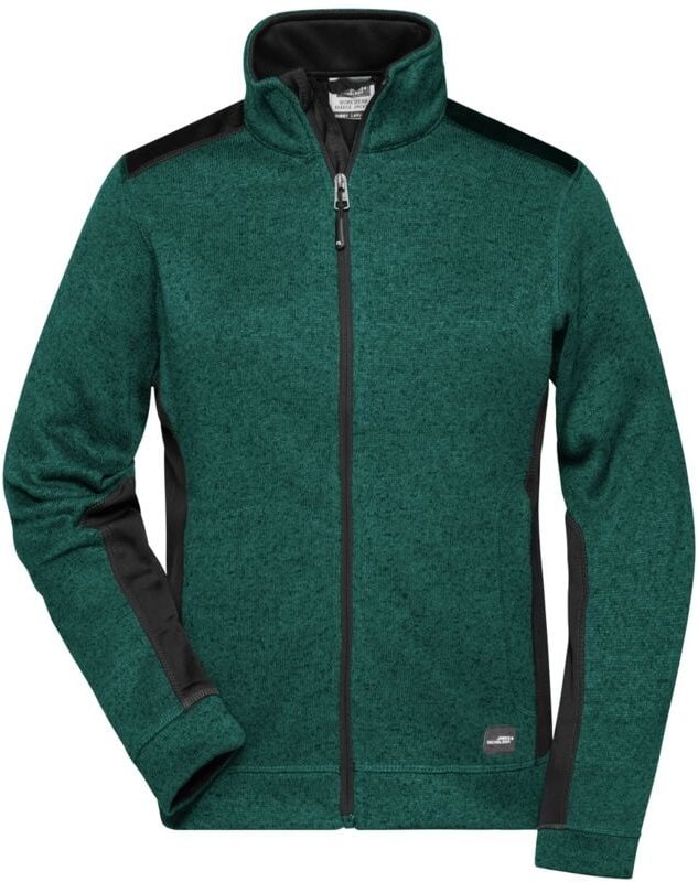James&nicholson - Pflegeleichte Strickfleece Jacke Damen JN861 Gr. 3XL dark-green-melange/black