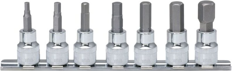 1/4" CHROMEplus Bit-Stecknuss-Satz Innensechskant, 7-tlg2,5-8mm