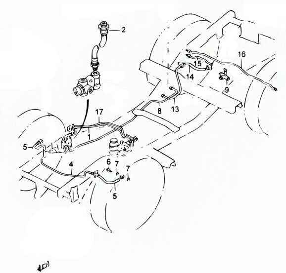 Teflon-Bremsschläuche mit Stahlgeflecht Suzuki Samurai SANTANA +4""