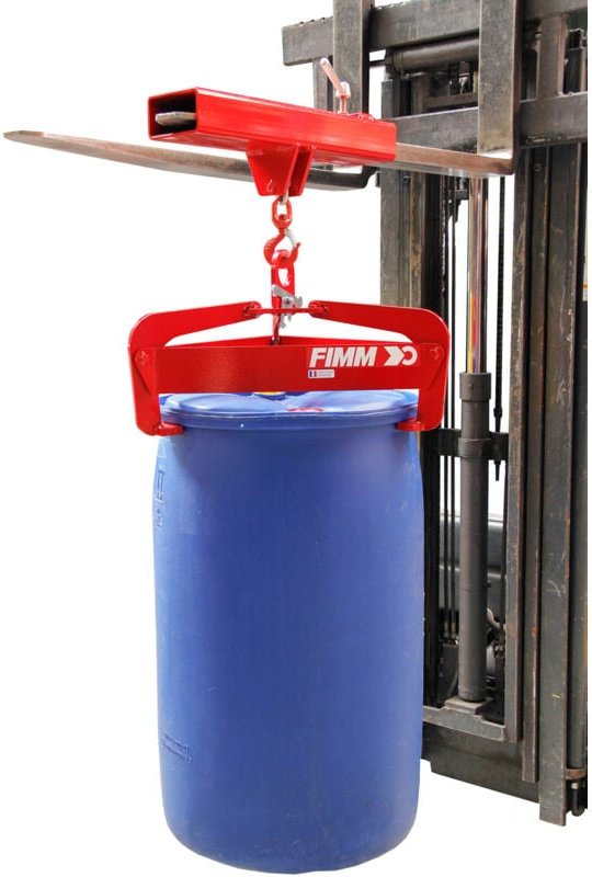 Manuvit Halbautomatische Fasszange für das vertikale Handling von Metall-und Kunststofffässern