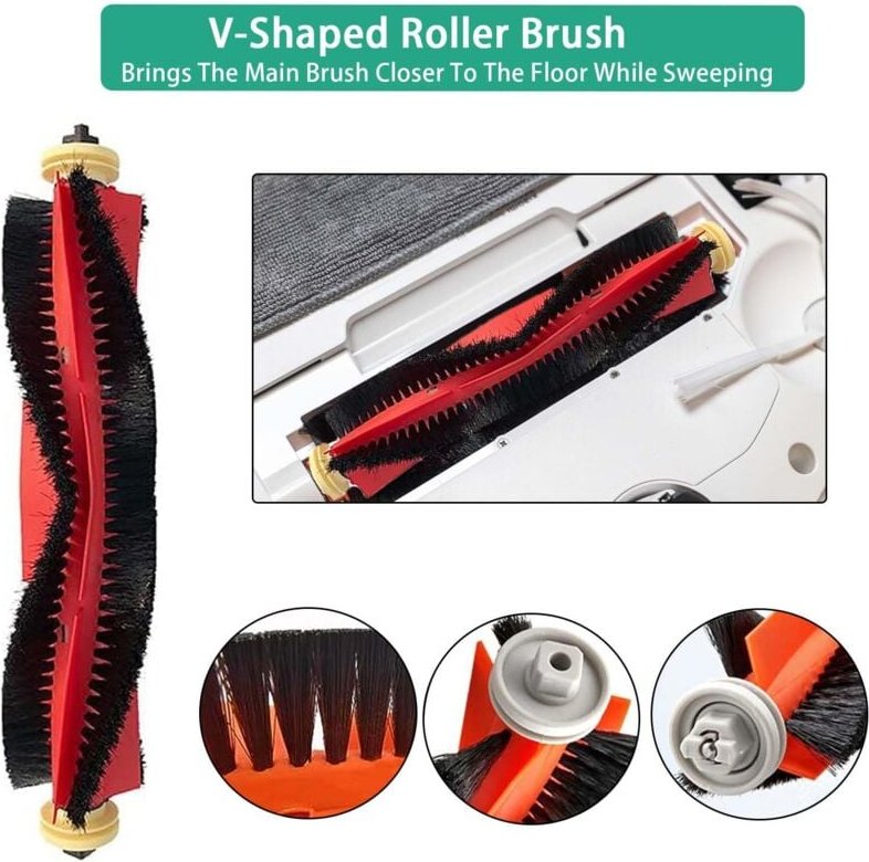 9-teiliges Staubsauger-Zubehörset, für Xiaomi Mijia 1S Kehrmaschinen-Zubehör S50/S55/T4/T6/T7, Hauptbürste, Seitenbürste...