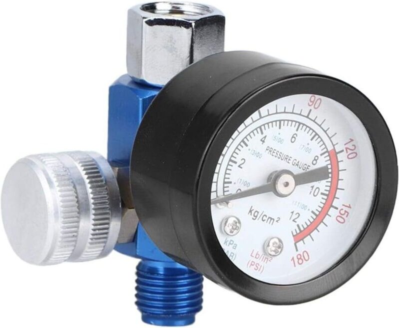 1/4-Zoll-Luftdruckregler, Luftdruckregler für Spritzpistole, Farbpistole, Druckregelventil, Druckregelventil, Druckluftw...