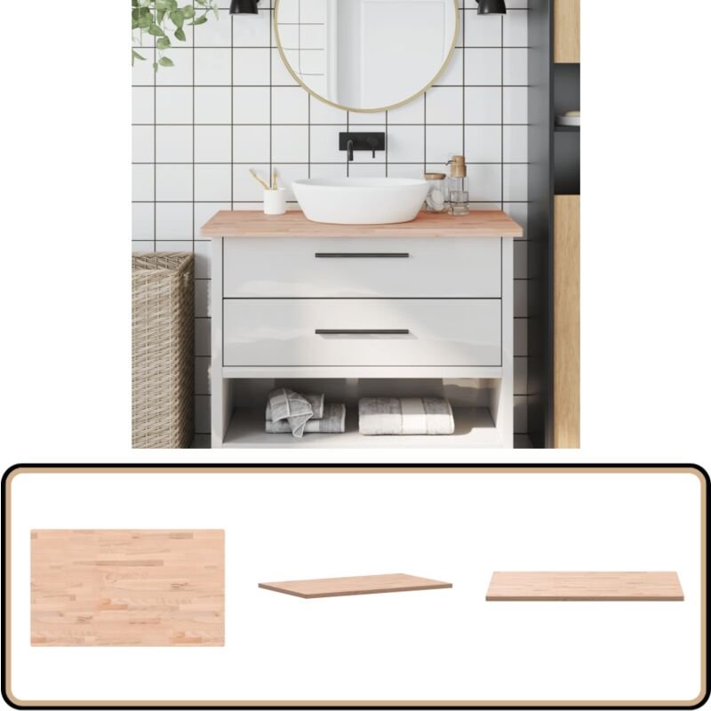 Waschtischplatte 100x60x2,5 cm Massivholz Buche - Waschtischplatte - Holz Arbeitsfläche - Küchenarbeitsplatte - Massives...
