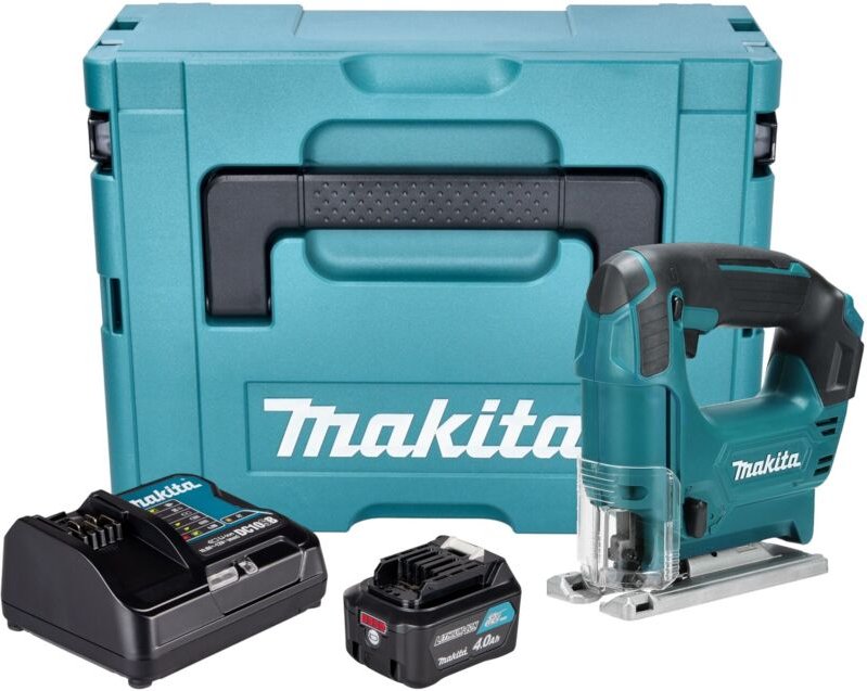 Makita JV 101 DSM1J Akku Stichsäge 12 V max. 65 mm + 1x Akku 4,0 Ah + Ladegerät + Makpac