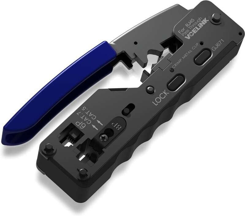 GJ671BL RJ45-Crimpzange für CAT5/CAT5E/CAT6/CAT6A/CAT7-Netzwerkstecker, RJ45-Crimp-Netzwerkstecker und 6P-Telefonbuchse