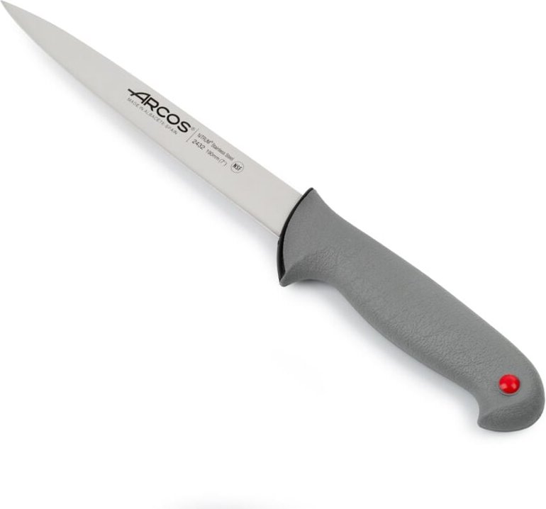 Semiflexibles Filetiermesser Arcos Farbe - Prof 243200 Edelstahl Nitrum und mango ergonomisches Polypropylen und 19 cm K...