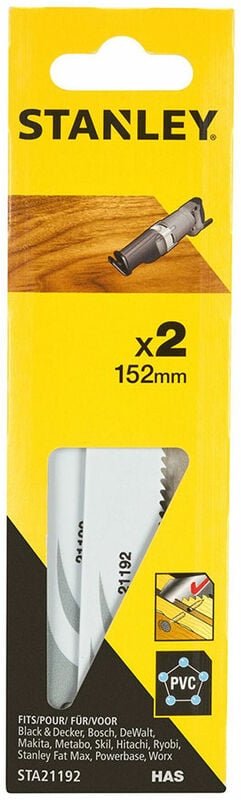 Ferramenta1.com - 2 Pack 15,2cm Dünnschnitt-Säbelsägeblätter sta21192-xj stanley