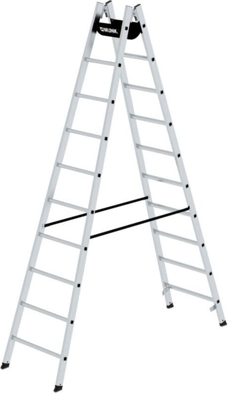 Thumbnail - Günzburger Steigtechnik - Sprossen-Stehleiter 2 x 10 Sprossen - 033020