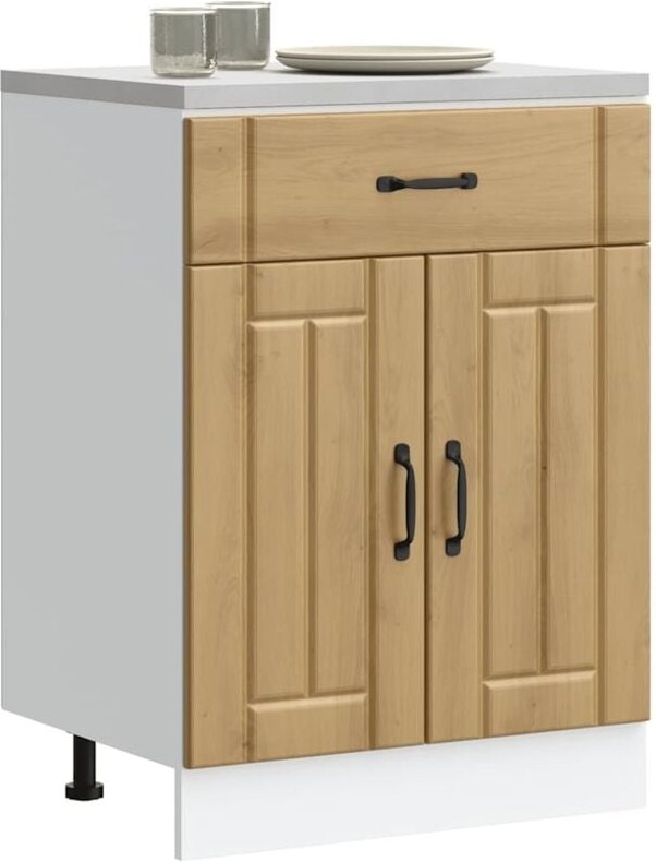 Küchen-Unterschrank Lucca Artisan-Eiche Holzwerkstoff Vidaxl