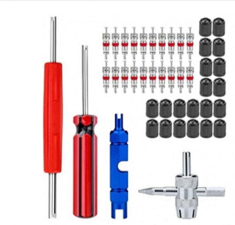 44-teiliges Reparatur-Werkzeug-Set für Ventilkernentferner, Doppel- und Einzelkopf-Ventilkernentferner, Ersatz für Fahrr...