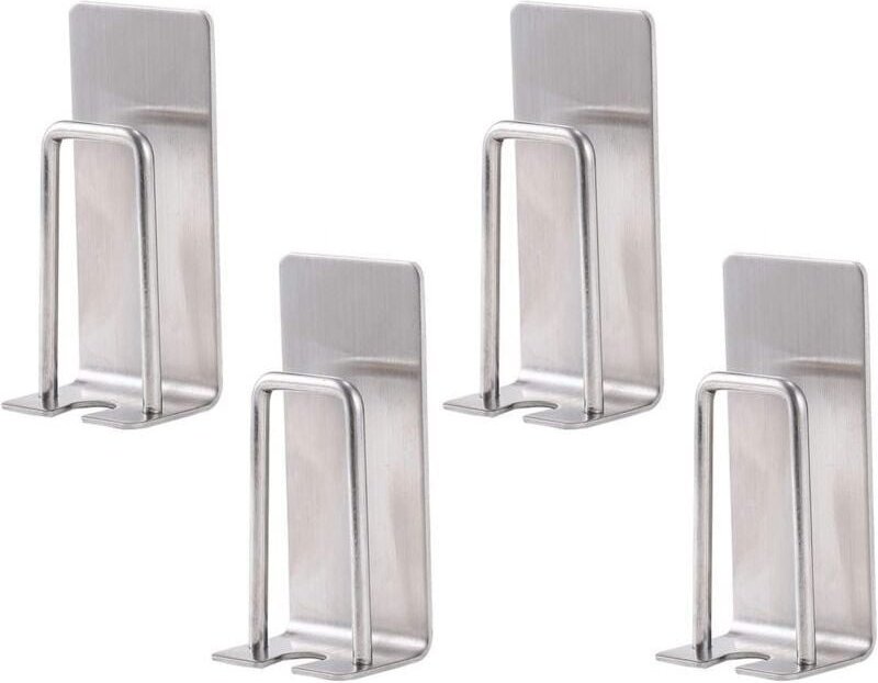 Thumbnail - Zahnbürstenhalter 4er-Set, Edelstahl-Zahnbürstenhalter, Wandmontage, Tassenbecher, Zahnbürstenhalter, wasserdicht, selbs...