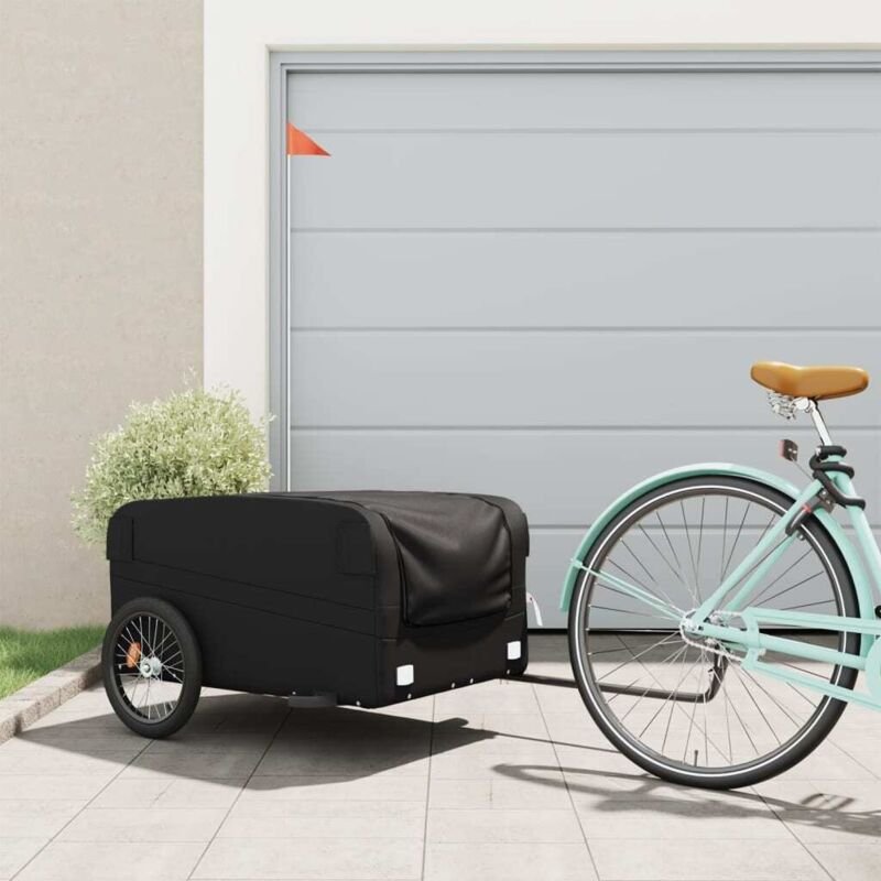 Fahrradanhänger Schwarz 45 kg Eisen - Vidaxl