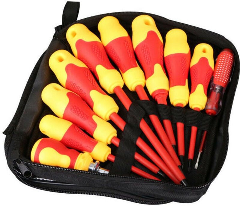 10-teiliges 220-V-550-V-isoliertes Schraubendreher-Set mit magnetischen Schlitzen Multifunktions-Teleskopschraubendreher...