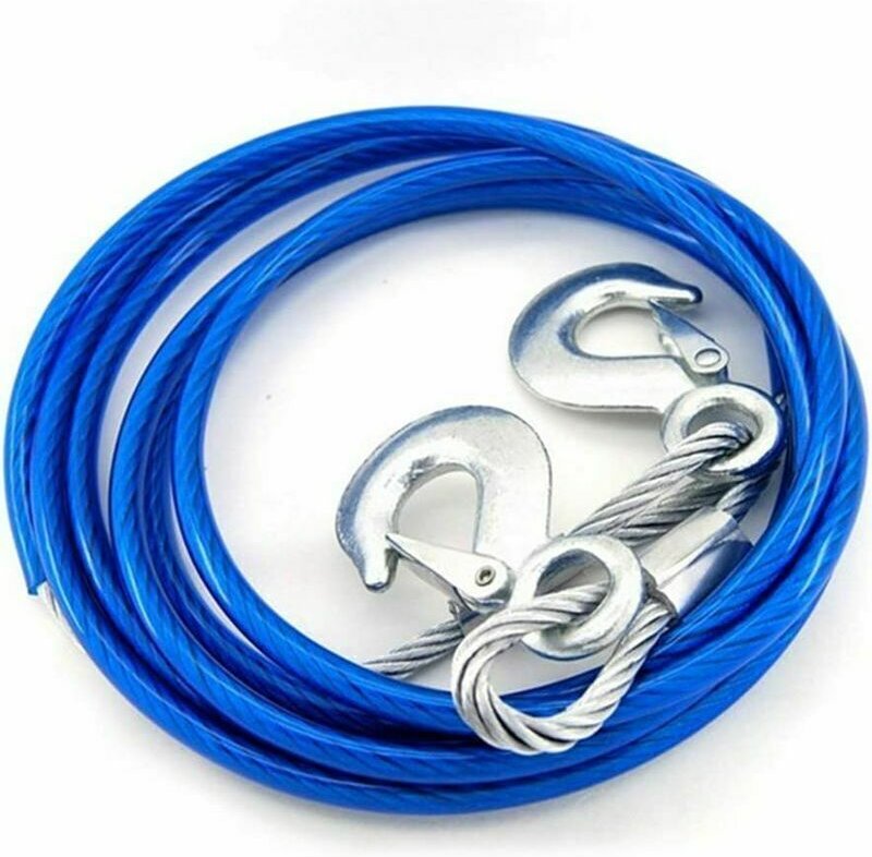 Linghhang - 4m Hochleistungs-Abschleppkabel mit 2 Sicherheitshaken für Autos