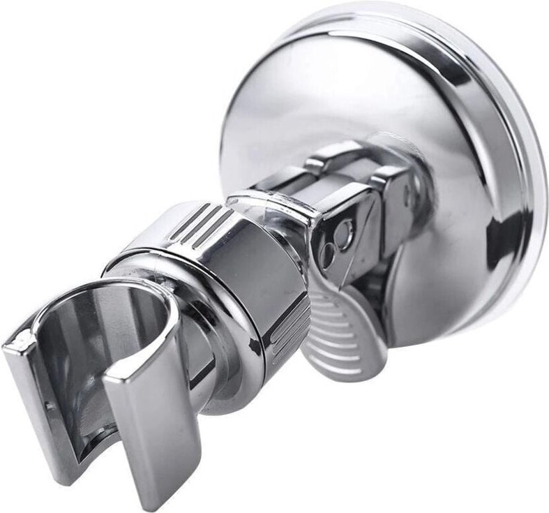 Jusch - Dusch-Saugnapfhalter, abs, abnehmbar, Wandhalterung, Saugnapf, 360° drehbar, Silber