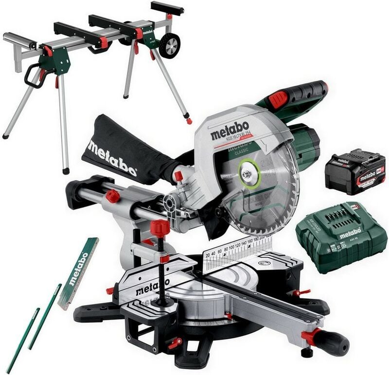 Thumbnail - Metabo - Akku Kappsäge Säge Ladegerät KGS18 ltx bl 254 + Untergestell ksu 251 Set