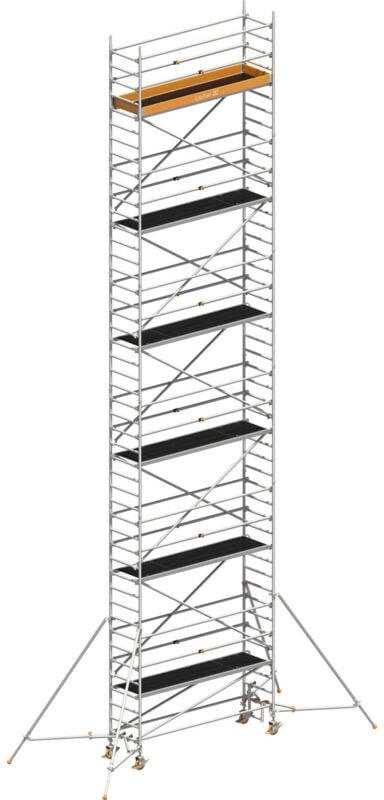 Layher Rollgerüst Uni Standard P2 mit Uni Telegeländer und ausziehbaren Gerüststützen 13,20m AH