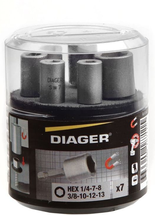 Magnetische Steckschlüssel pro für Sechskantschrauben (7 Stück) Diager U602