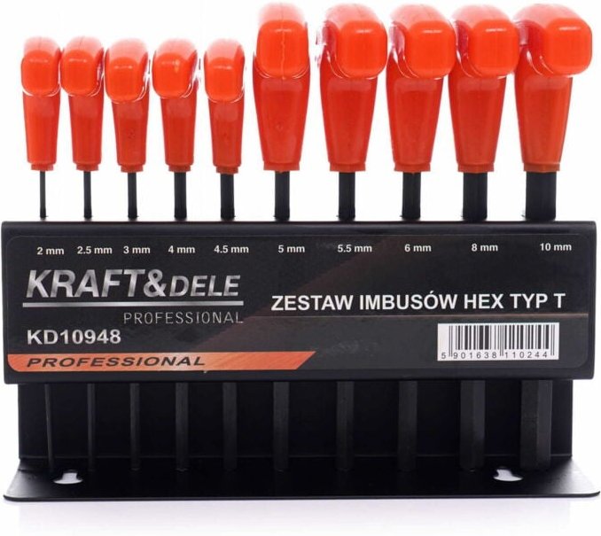 Satz mit 10 Inbusschlüsseln auf einem Ständer KD10948