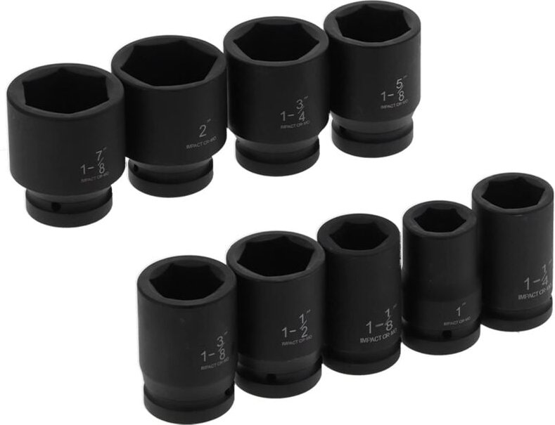 Thumbnail - Zoternen Impact Socket Tools,9 Stück 1-7/8 Zoll-Steckschlüsselsatz tiefes 6-Punkt-Schlagschrauber-Steckschlüssel-Set mit...