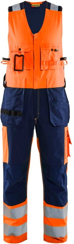 Ärmelloser Hochsichtbarkeits-Arbeitsanzug 2653 - Neonorange/Navy 46
