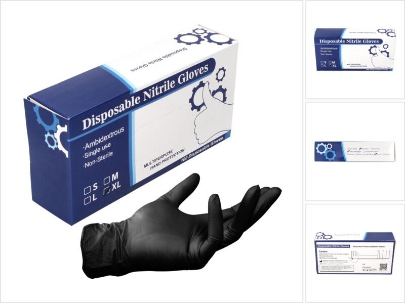 Nitril Einweg Handschuhe in Spenderbox Schwarz / Black 100 Stück Größe xl / Extra Large - nicht Steril
