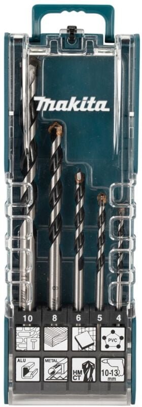 Makita - tct Multibohrer Set 5teilig 4mm 5mm 6mm 8mm 10mm Hartmetallspitze E-14255
