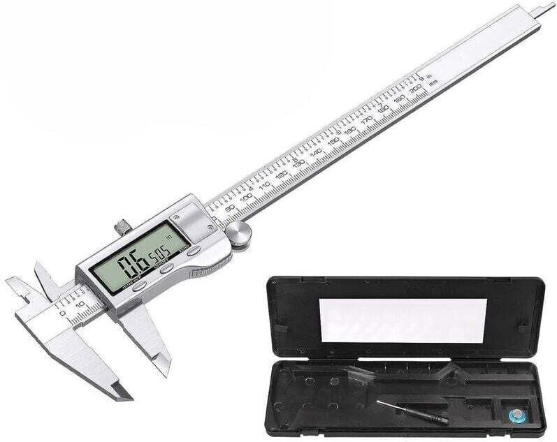 200 mm digitaler Messschieber aus Edelstahl mit 32-Lampen-Dickenmessgerät f/Zoll/mm-Umwandlung mit großem LCD-Display, M...