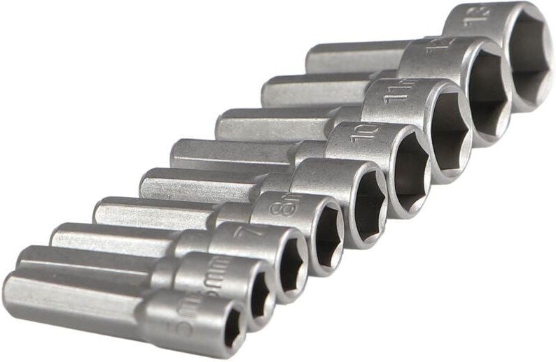 Akkuschrauber Bit Nuss Satz 9 teilig 5-13mm Steckschlüssel Bitsatz