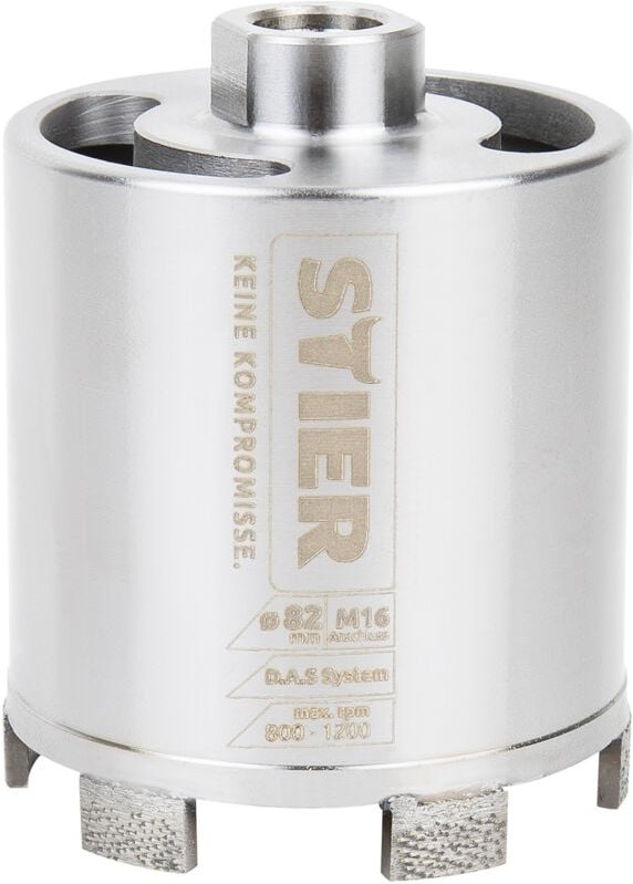 Premium Diamant Dosensenker das System für Staubabsaugung, Bohrkrone, Durchmesser: 82 mm, Bohrkopftiefe: 70 mm, M16, Dos...