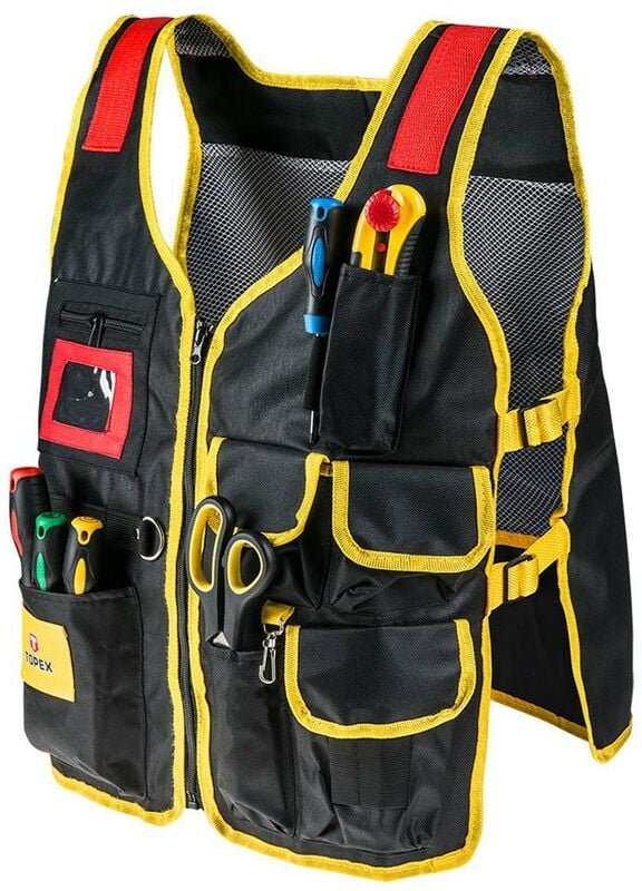 Arbeitsweste mit 7 Taschen und Hammerhalter