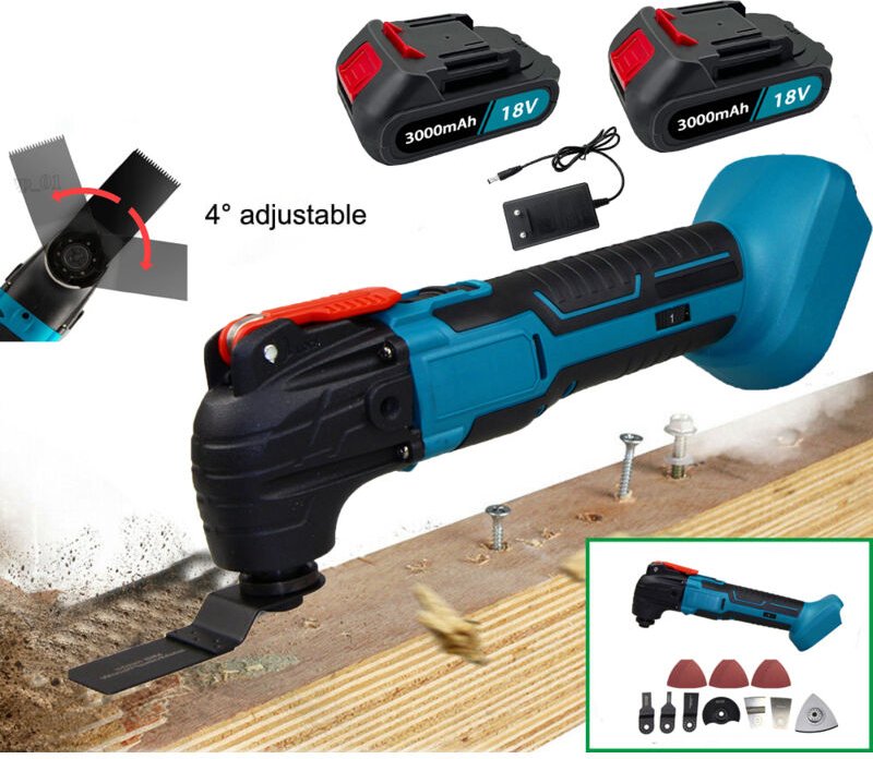 Multitool-Zubehörsets, Akku-Oszillationsset, 6 variable Geschwindigkeiten, 4° Oszillationswinkel, Multitool, Trockenbau,...