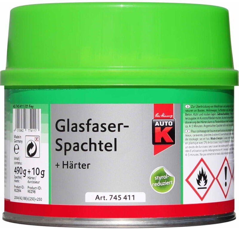 Auto-K Glasfaserspachtel + Härter 500 g Spachtel Spachtelmasse