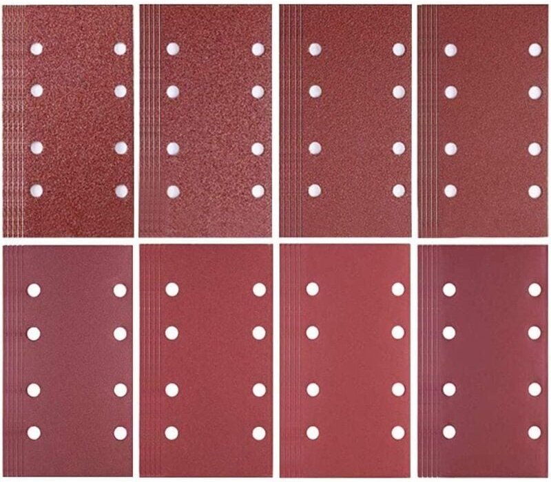 80 Schleifblätter für Schleifmaschine, 93 x 185 mm, Schleifblätter Schleifpapier, Schleifpapier für Schleifmaus, für Bos...