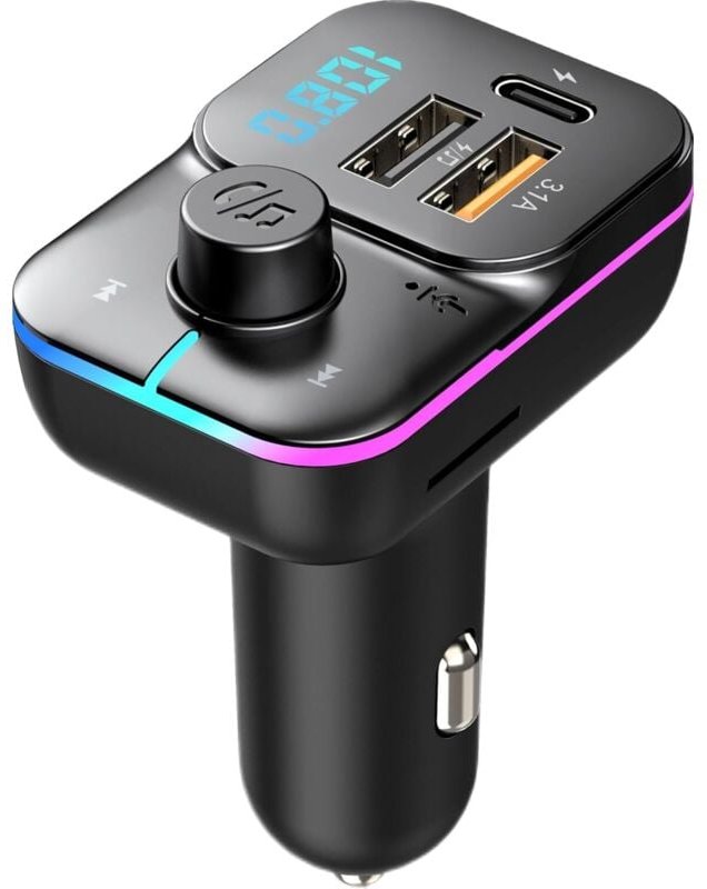 Bluetooth 5.3 FM-Transmitter fürs Auto, Bluetooth-Autoadapter mit Typ-C PD-Autoladegerät (30 W) und QC3.0-USB-Anschluss,...