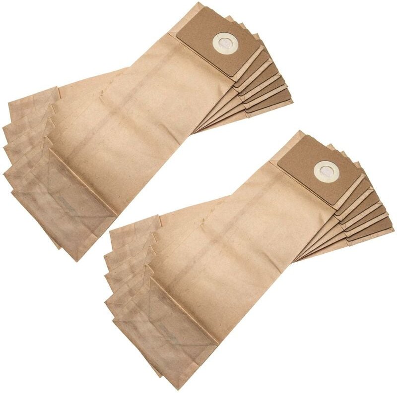 vhbw 10x Staubsaugerbeutel kompatibel mit Nilfisk VU 100, VU 500 12, VU 500 15 Staubsauger - Papier, 40,9cm x 12,9cm, br...