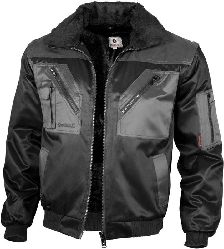 Thumbnail - Qualitex Pilotenjacke zweifarbig, Größe: S, Farbe: schwarz/grau