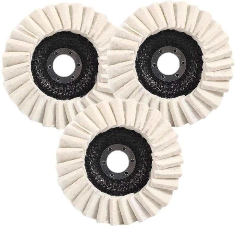 Jalleria - Stück 4,5 Zoll Wollfilz-Flap-Disc-Polierpad für Metall, Marmor, Stein, Möbel, Autowachs, Woll-Polierpad, Sche...