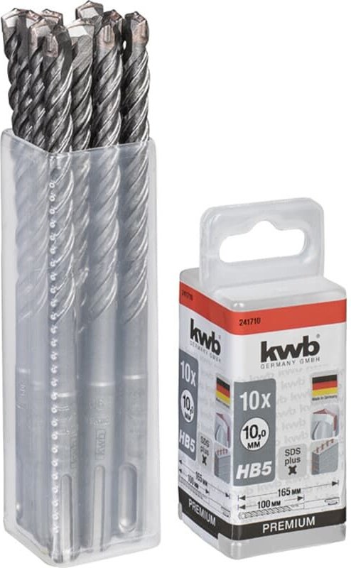 KWB - HB5 sds Plus Hammerbohrer, 165/100 mm, ø 10 mm, 10 Stück