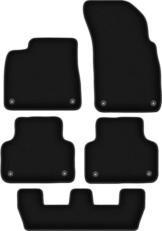 BASIC schwarze Veloursmatten für: Audi Q7 II 7-Sitzer (2017-)